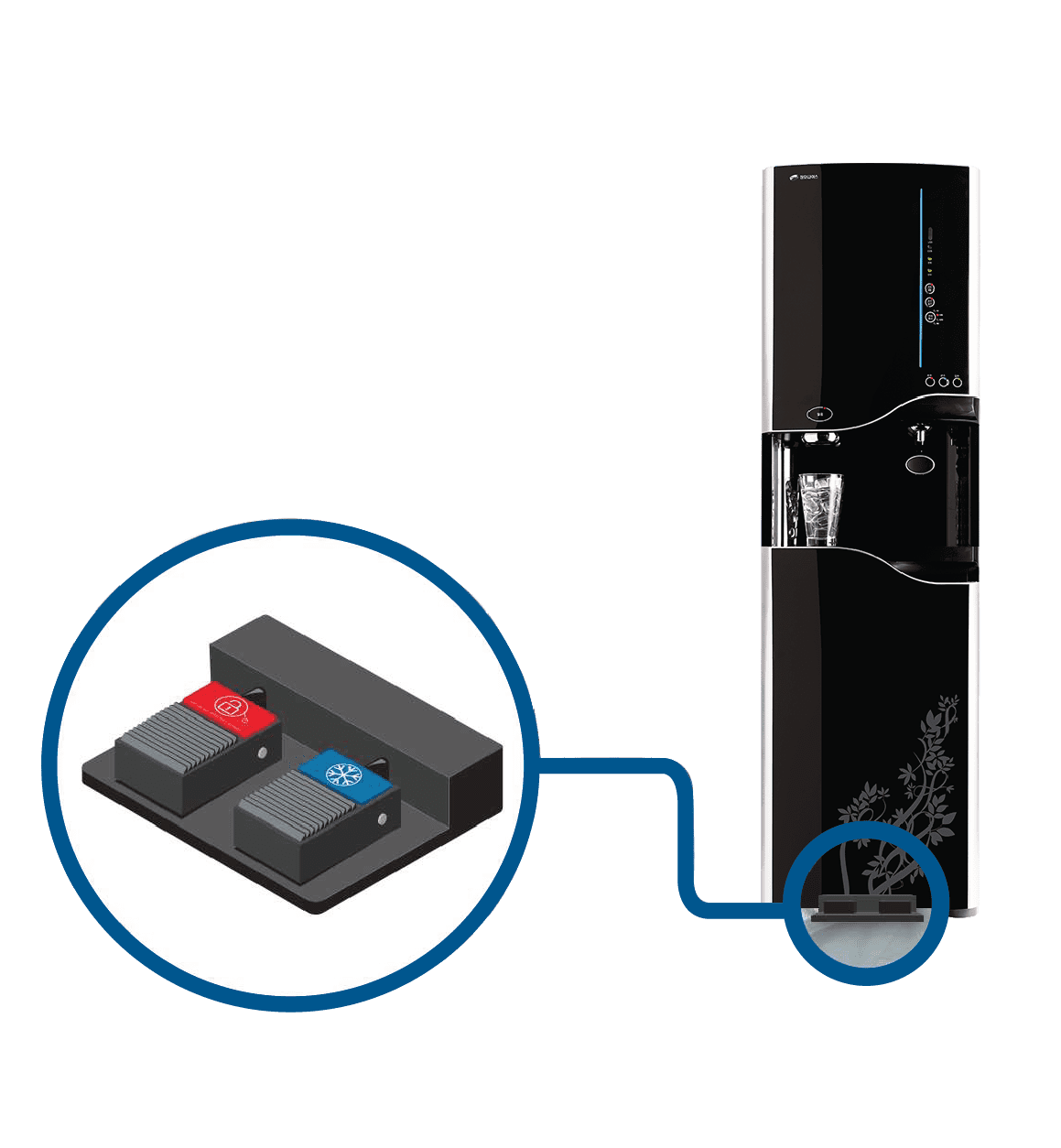 TouchFree Bottleless Water Cooler Clear Water and Ice