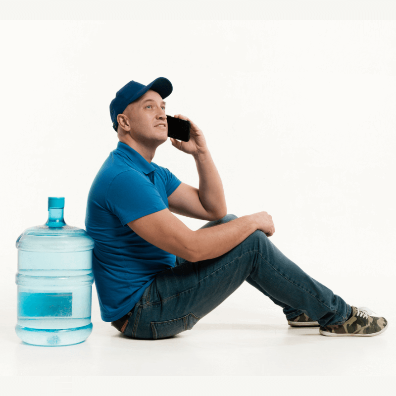 man calls for help with 5 gallon water jug (1)